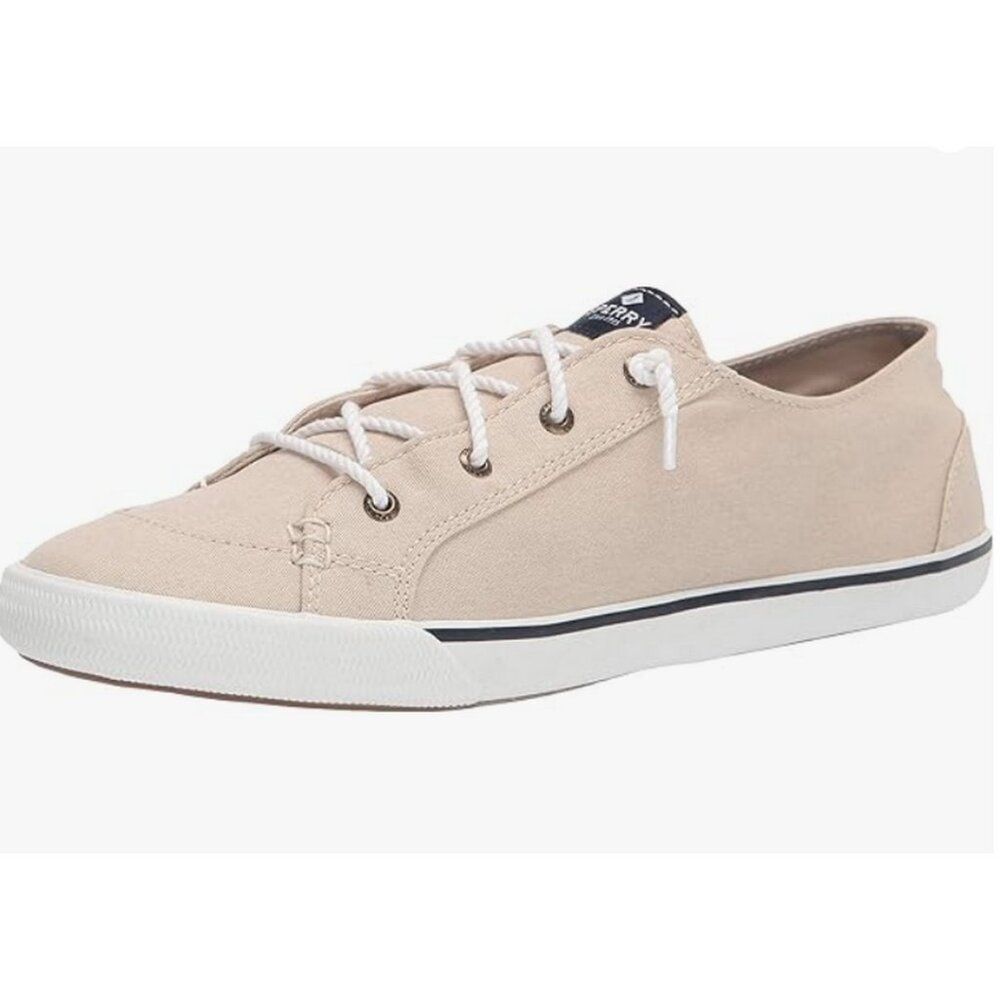 NWT SPERRY Womens Top-Sider Lounge Sneaker 8.5 Sand Slip On Beachy Canvas Preppy